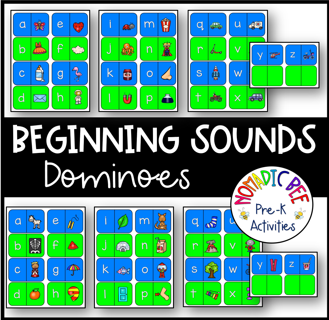 Beginning Sounds Dominoes Literacy Center - NBpreKactivities