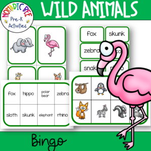 Wild animals themed bingo