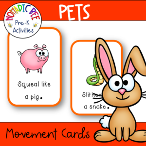 Pets themed movement cards
