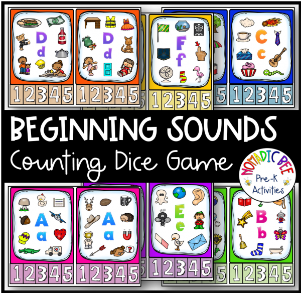 Beginning Sounds Counting Dice Game