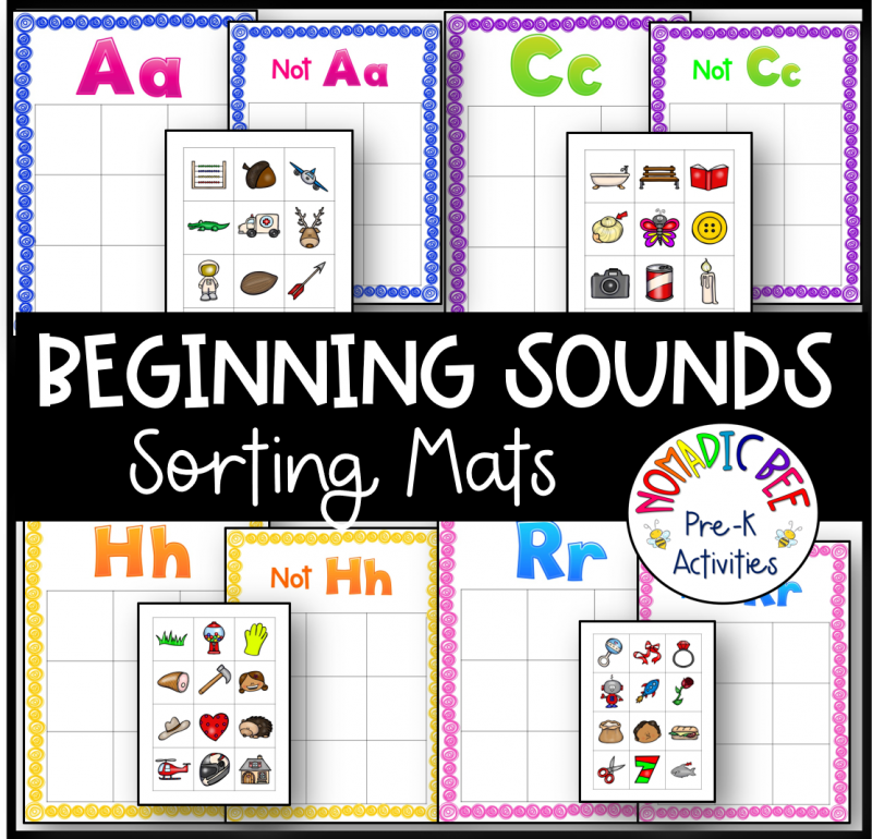 Beginning Sounds Sorting Mats NBpreKactivities