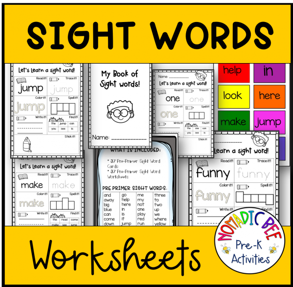 Pre-K Sight Words Worksheets