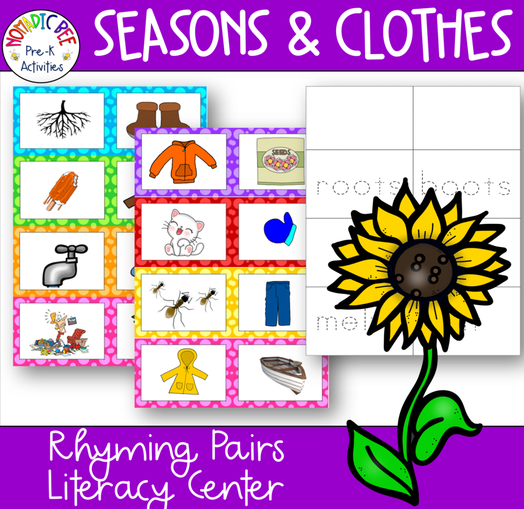 Clothes Rhyming Cards NBpreKactivities