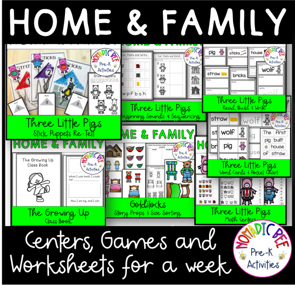 Home & Family Themed Activities for a week