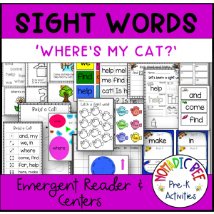 'Where's my Cat?' Sight Words Emergent Reader & Centers