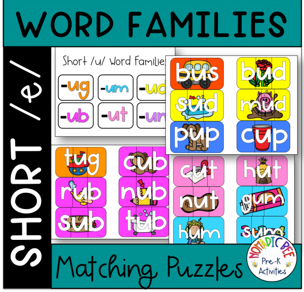 Short /u/ CVC Word Family Puzzles