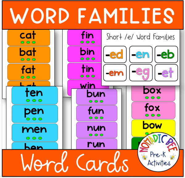 Word Families Word Cards