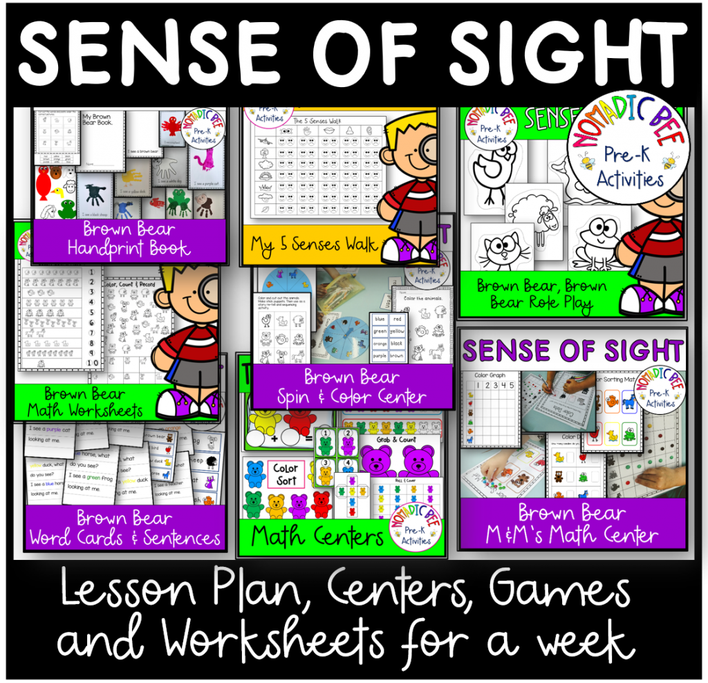 Sense of Sight Activities for a week