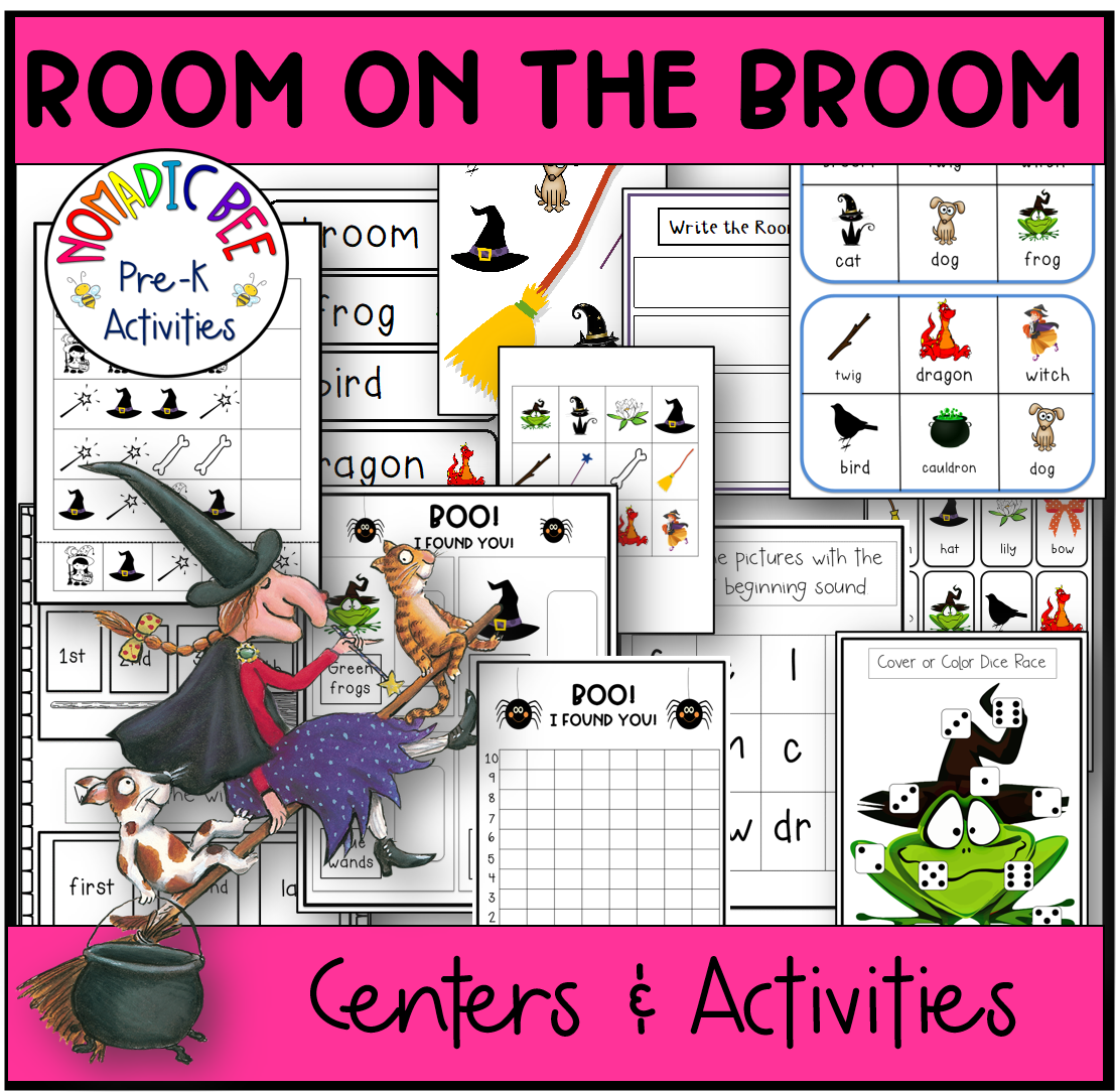 Room on a Broom printable center activities and worksheets