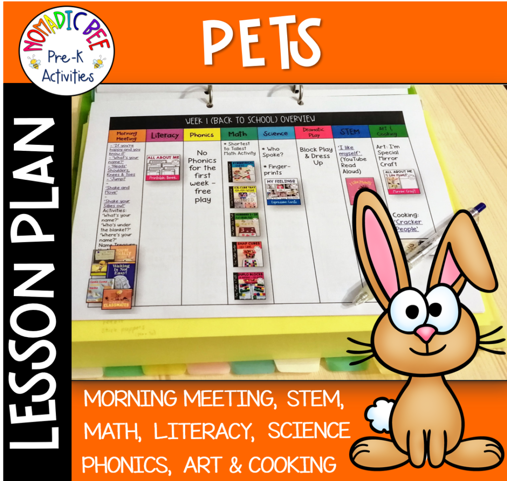 All About Pets Free Lesson Plan - NBpreKactivities