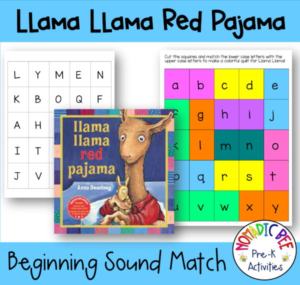 Llama Llama red Pajama cut and paste