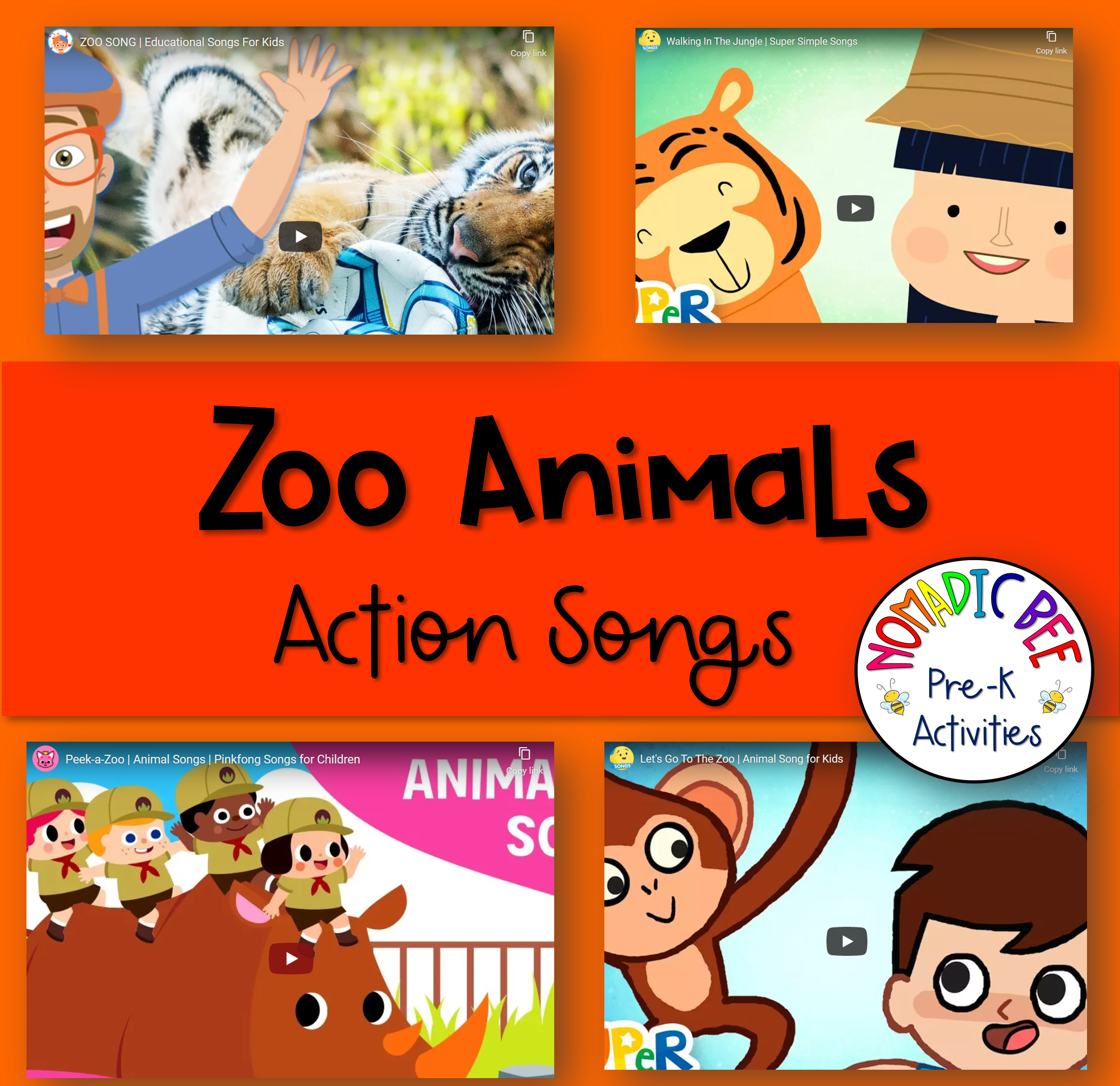 Zoo animals themed activities for PreK