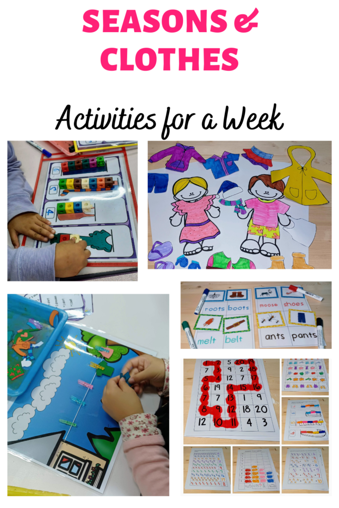 Seasons & Clothes Themed Activities for a week