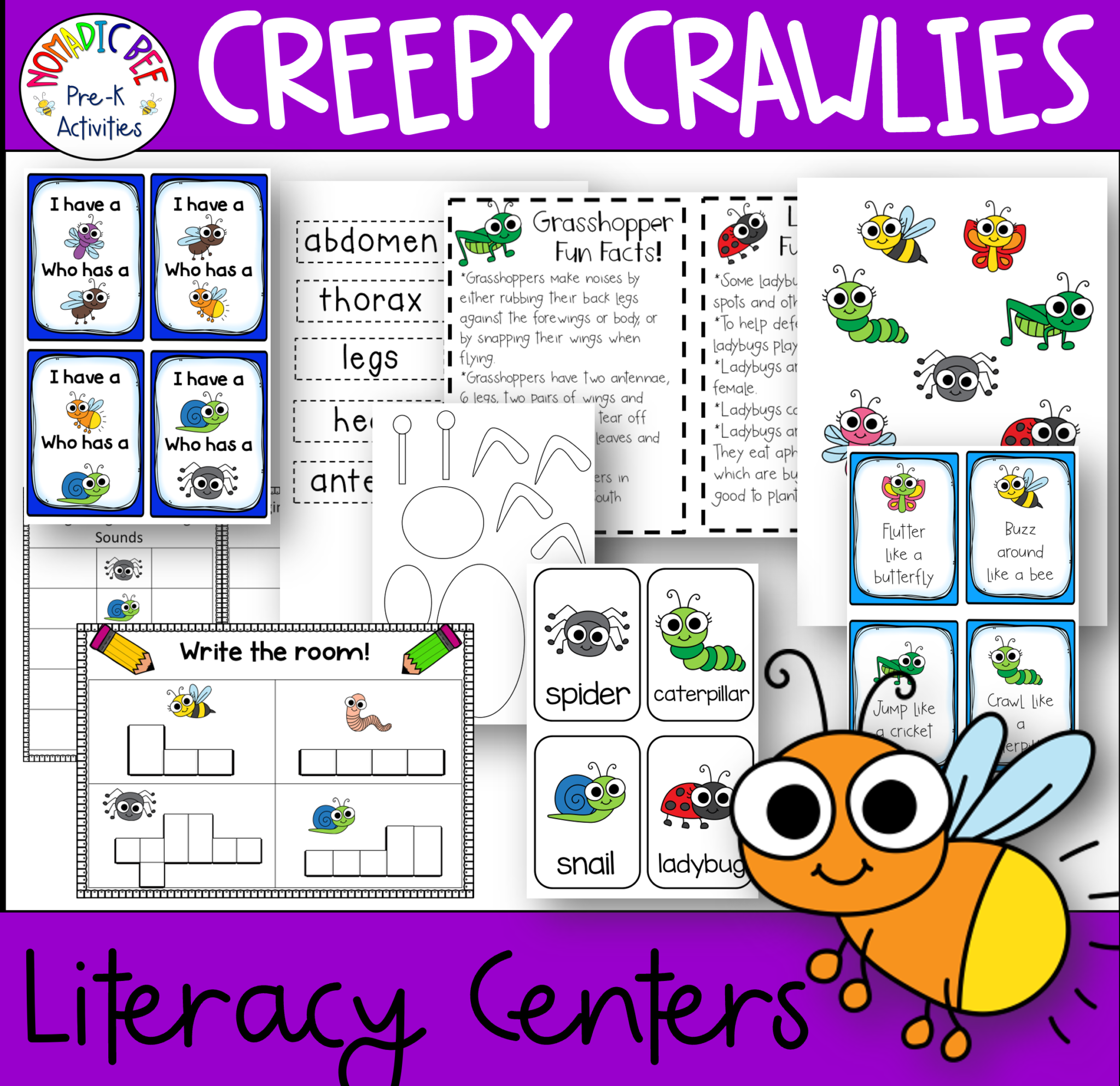 Insects Themed Literacy Centers