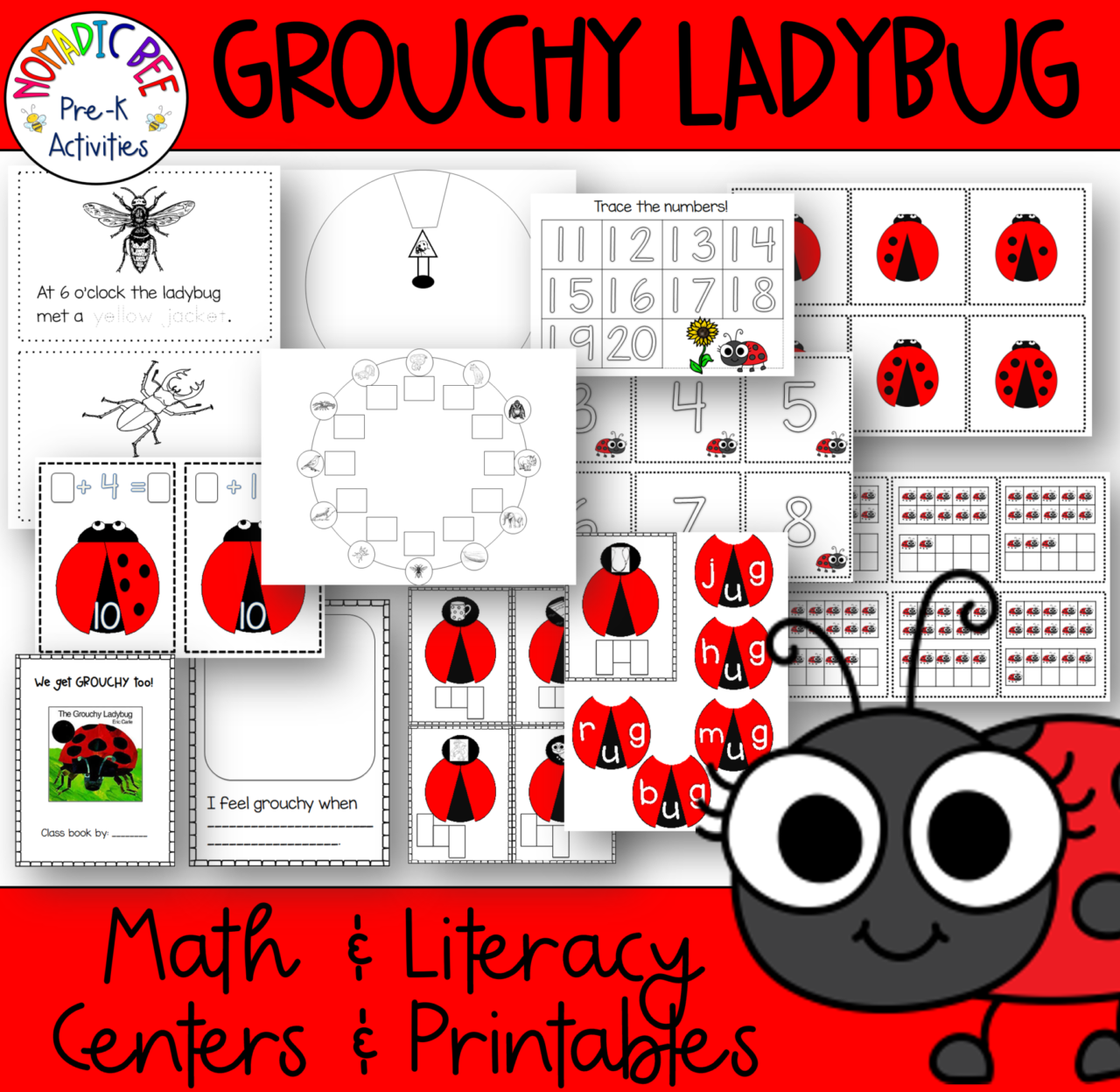Ladybug Themed Matching Math Center NBpreKactivities