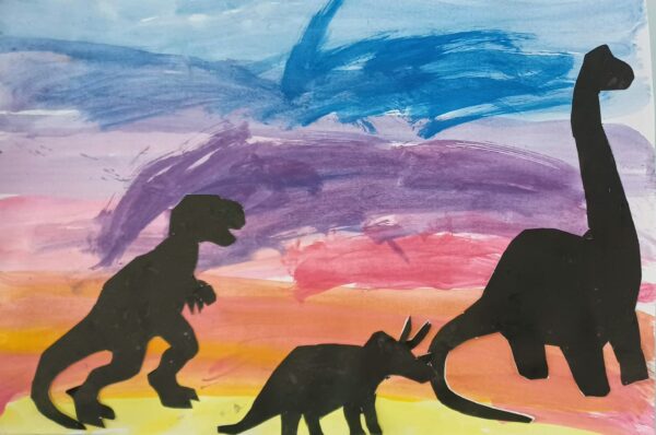 Dinosaur Silhouettes Art Activity - NBpreKactivities