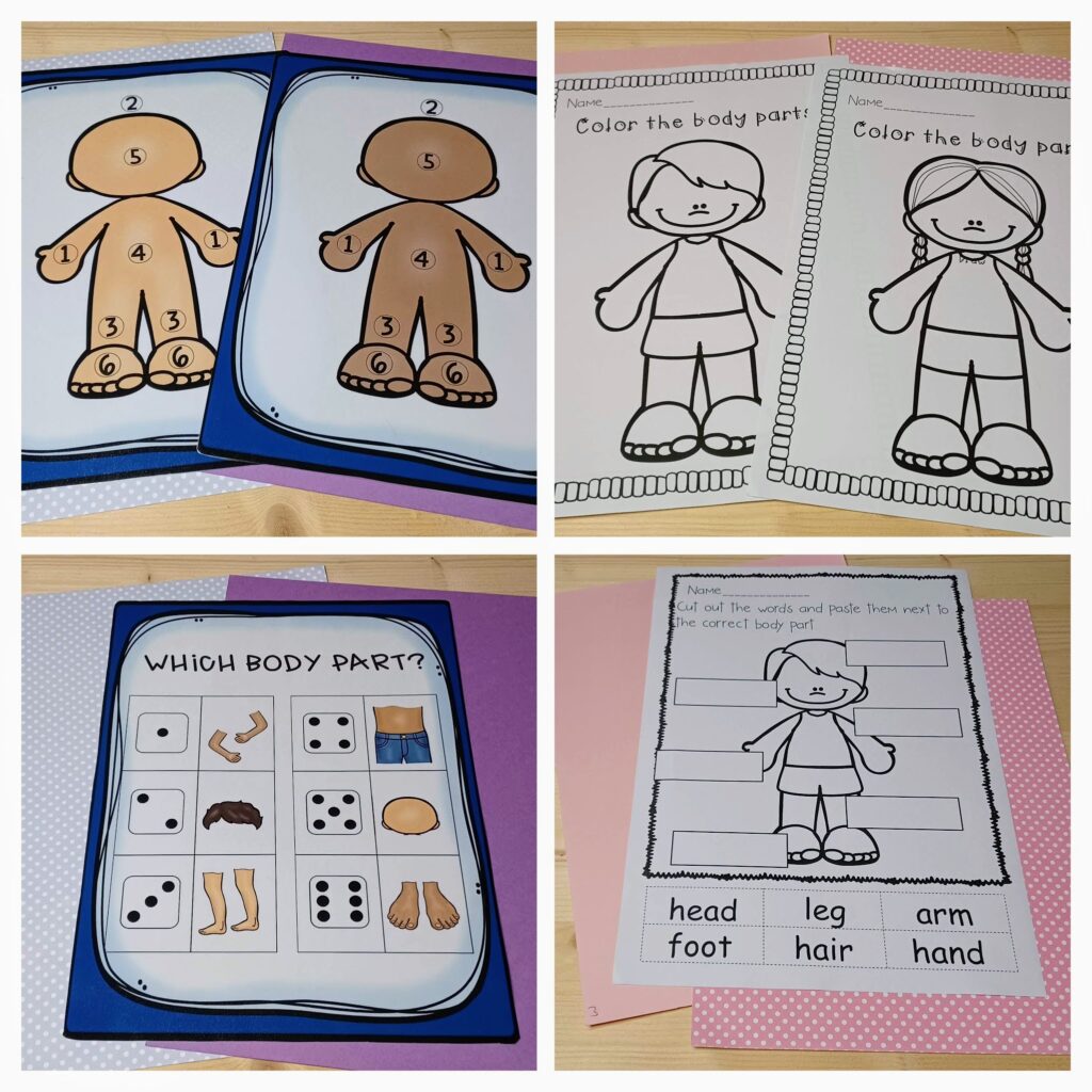 Body Parts Math & Literacy Printable Centers