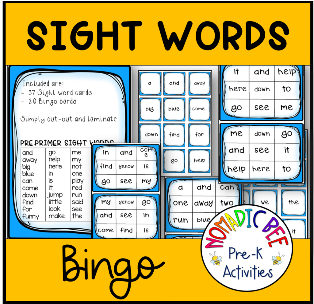 Sight words Printables & Activities