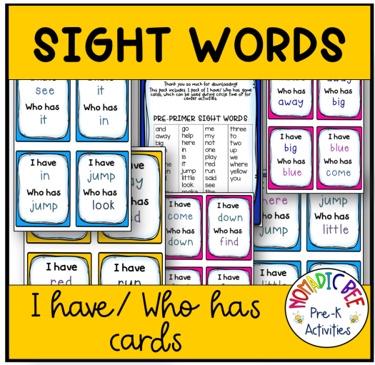 Sight words Printables & Activities