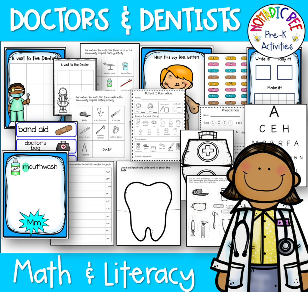 Doctors & Dentists Activities & Printables