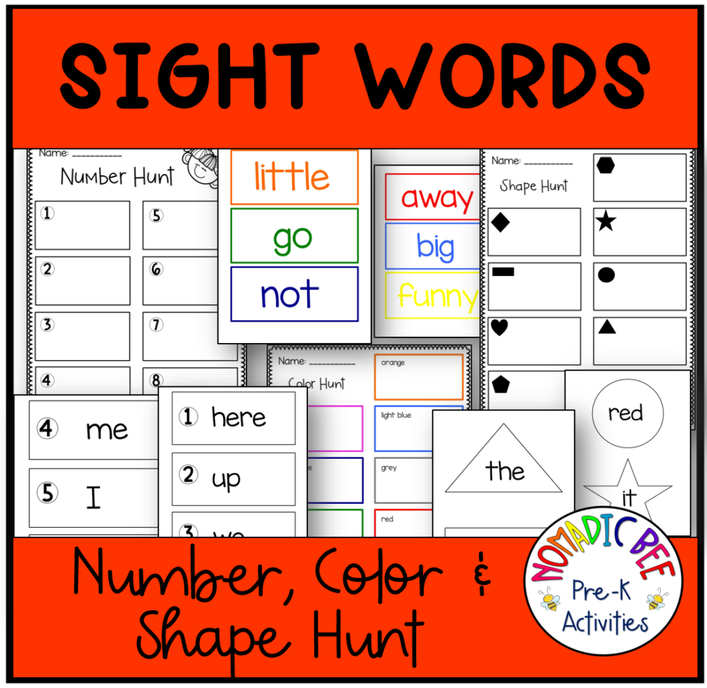 Sight words Printables & Activities