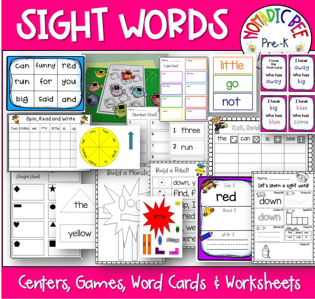 Sight words Printables & Activities