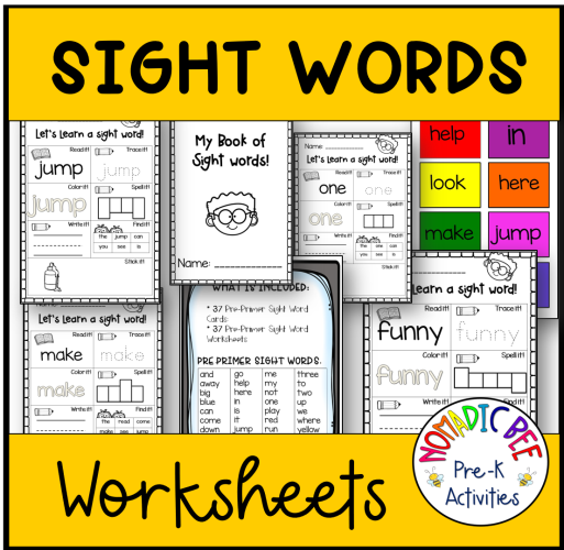 Sight words Printables & Activities