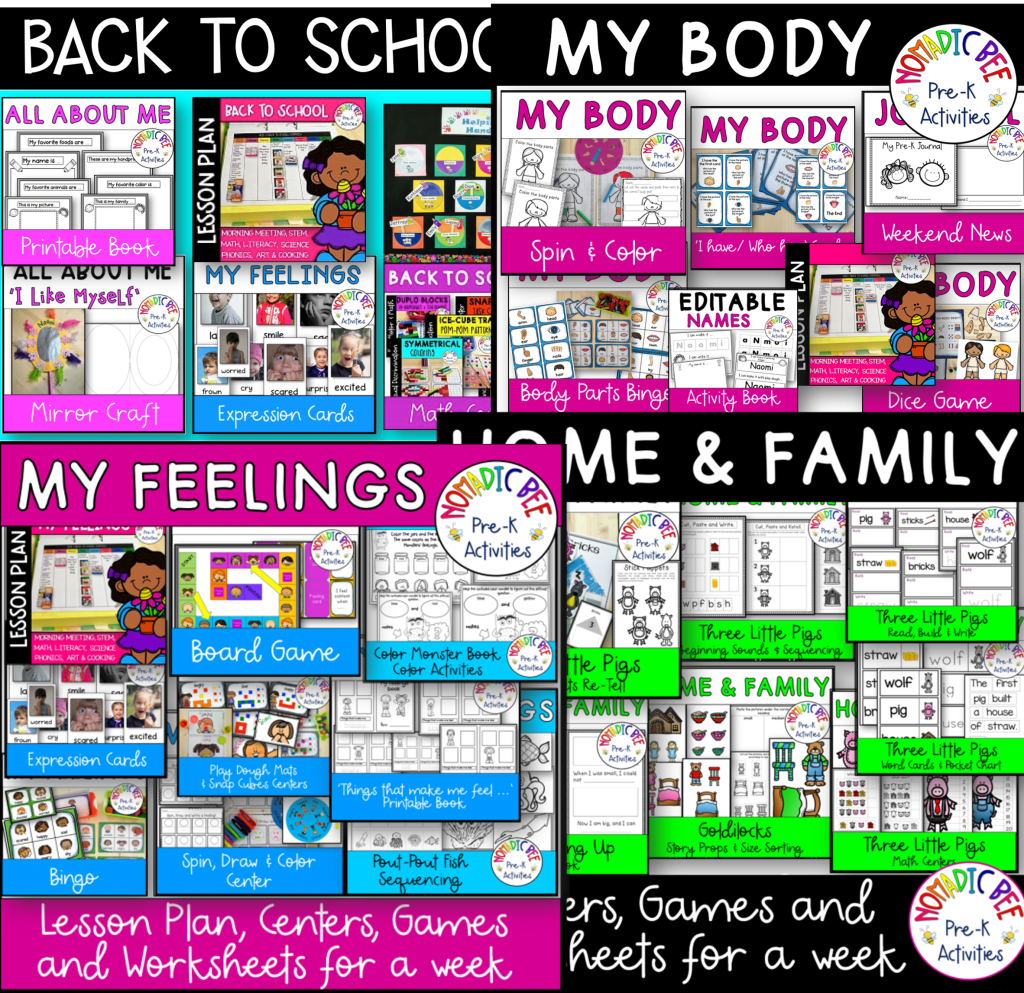 All About Me and Back to School Activities